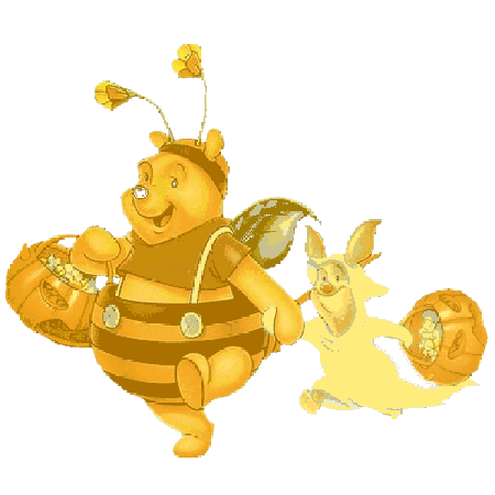 Kubuś Puchatek i Prosiaczek zbierają słodycze w Halloween